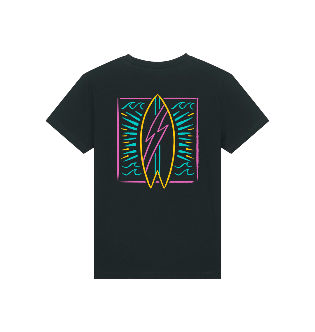 Black Printed Kids T-Shirt