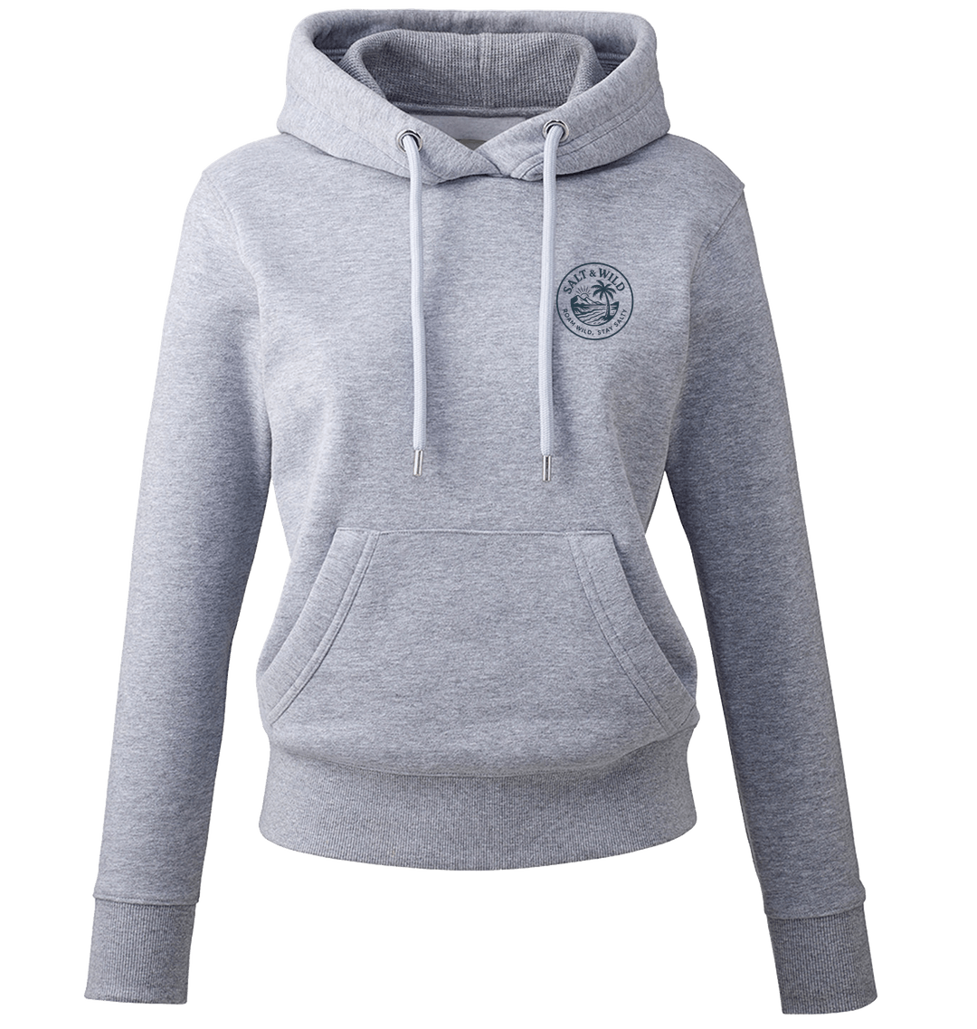 Grey Marl Printed Hoody