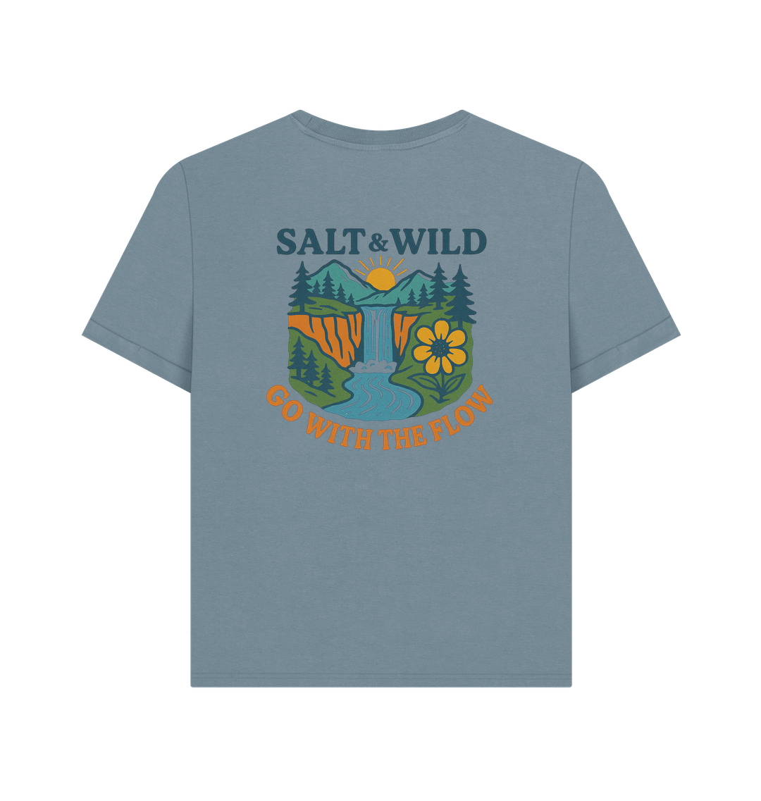 Stone Blue Printed T-shirt Back