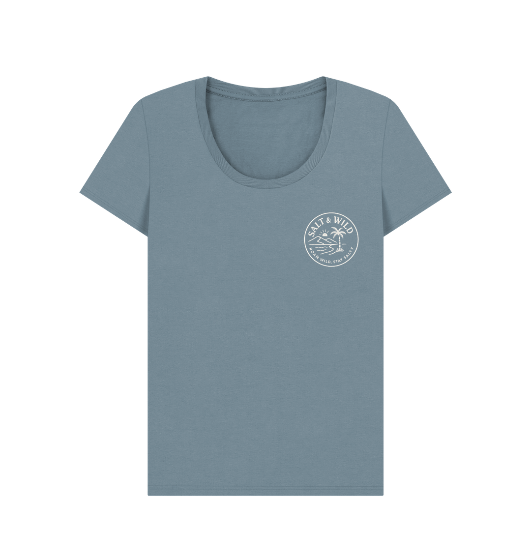 Stone Blue Printed T-shirt
