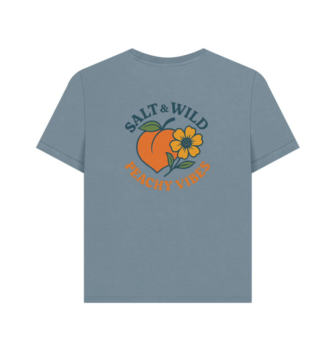 Stone Blue Printed T-shirt Back