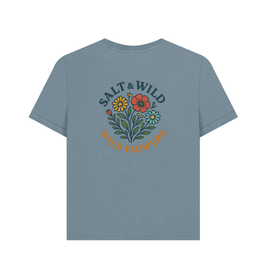 Stone Blue Printed T-shirt Back