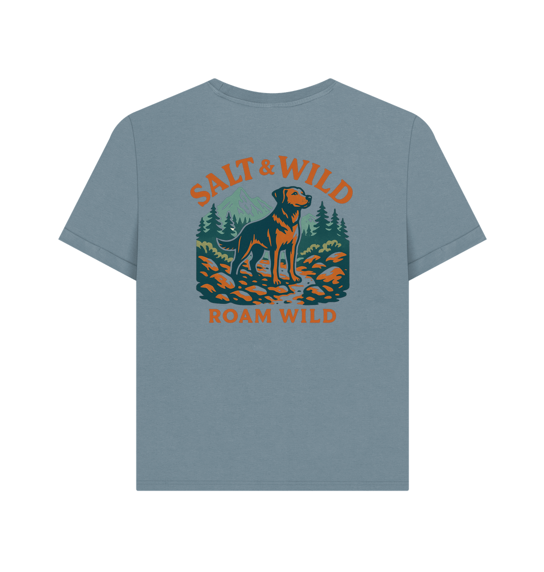 Stone Blue Printed T-shirt Back