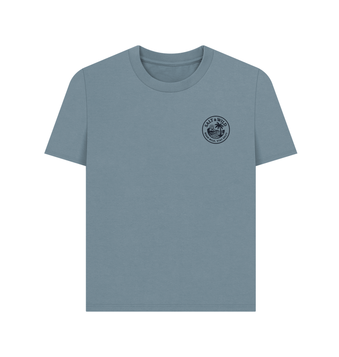 Stone Blue Printed T-shirt Front
