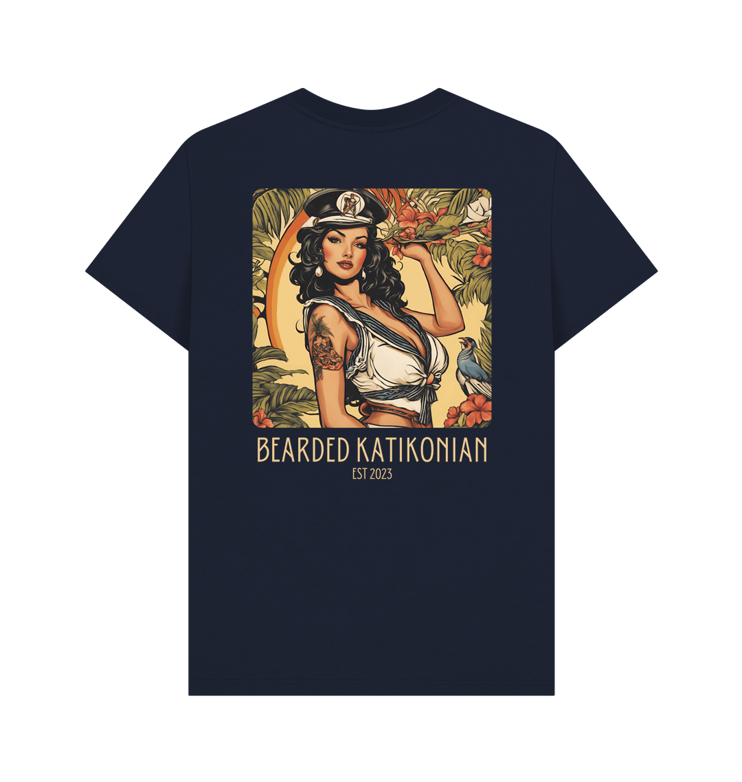 Navy Blue Printed T-shirt Back