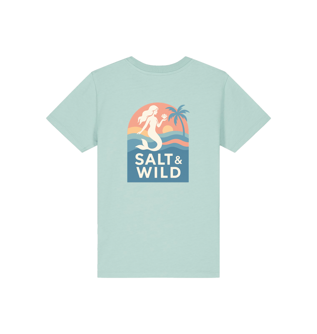Caribbean Blue Printed Kids T-Shirt