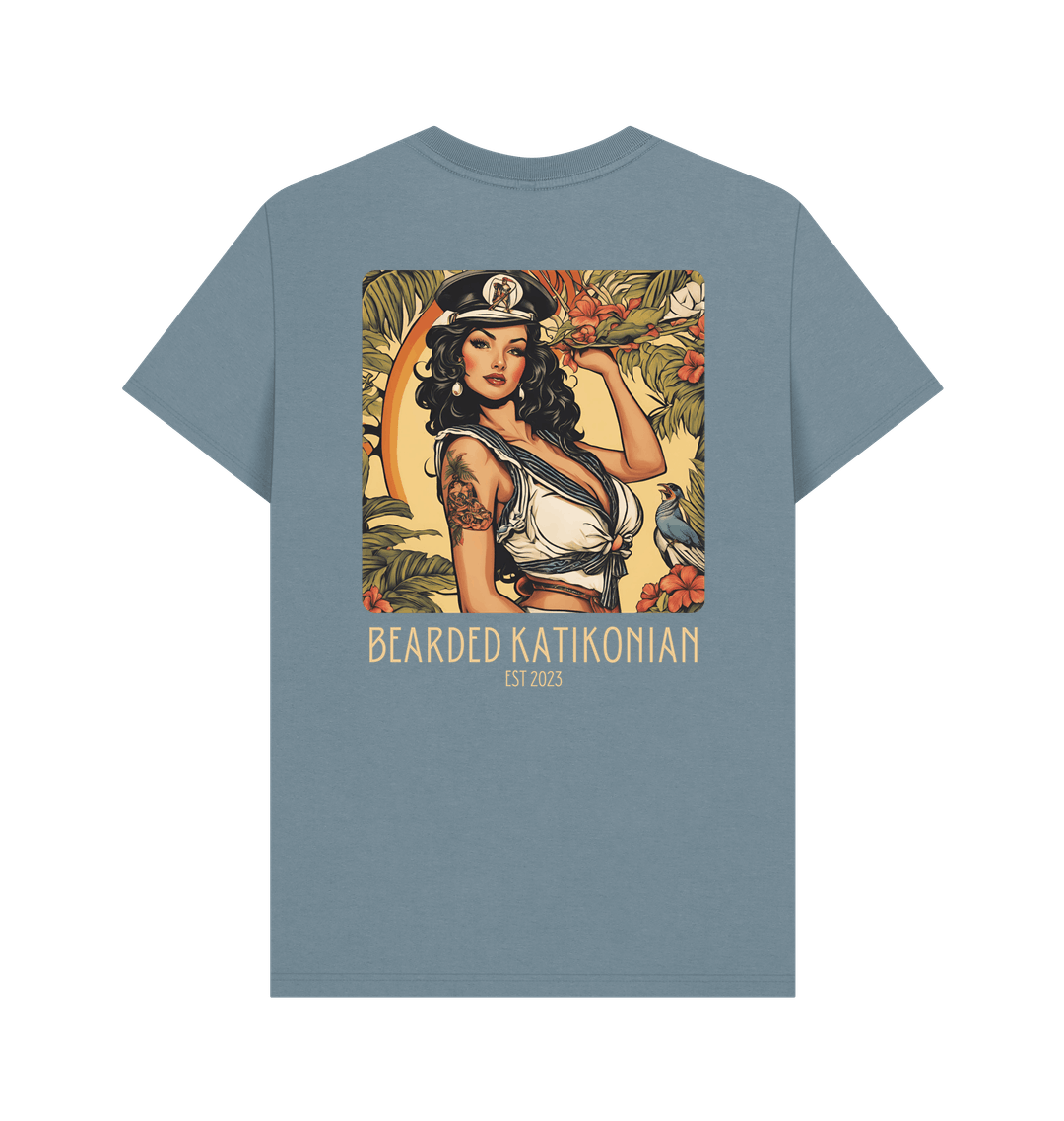 Stone Blue Printed T-shirt Back