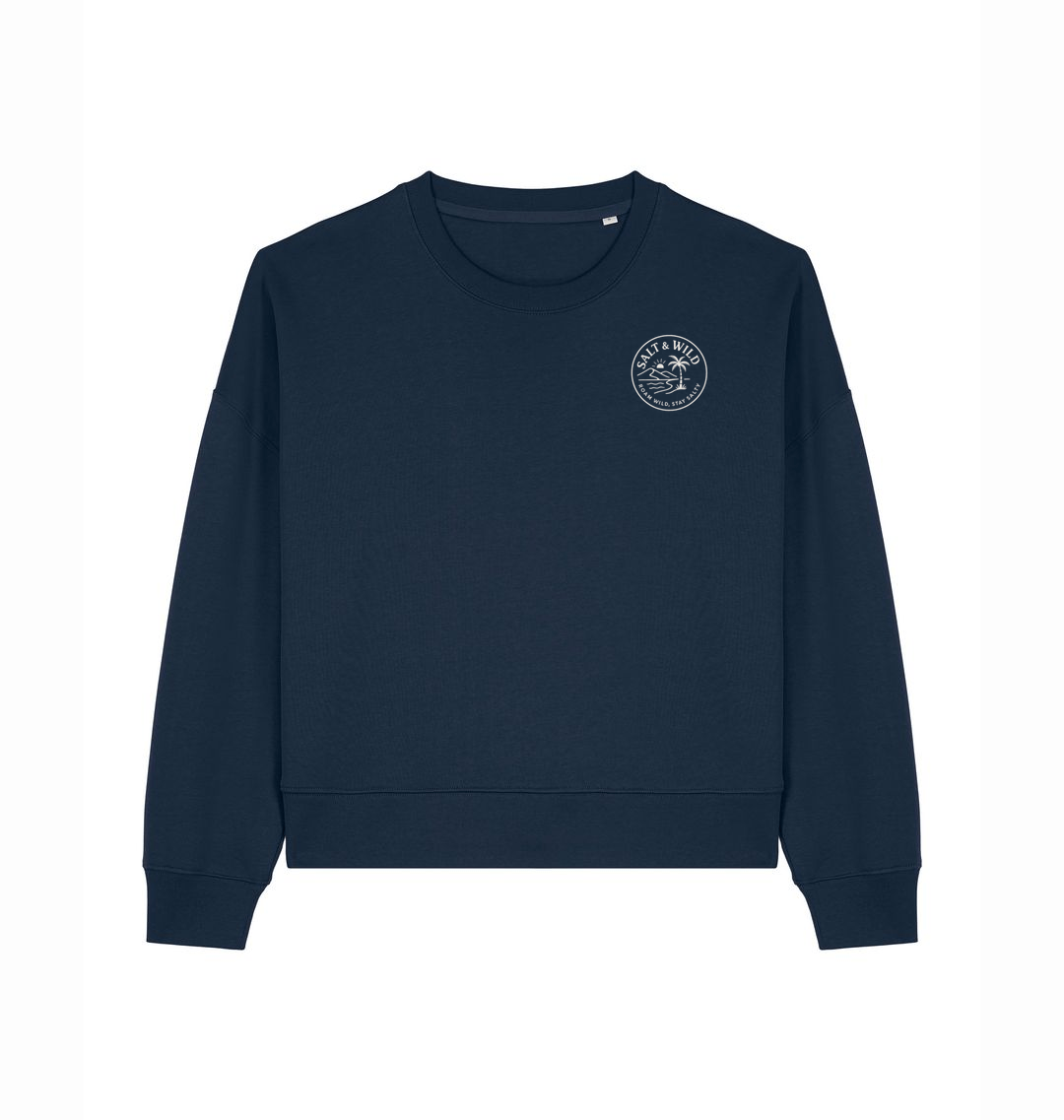 French Navy Printed Sweater
