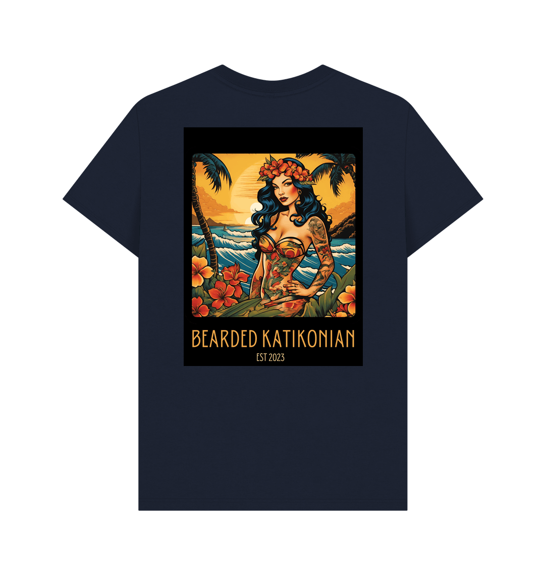 Navy Blue Printed T-shirt Back