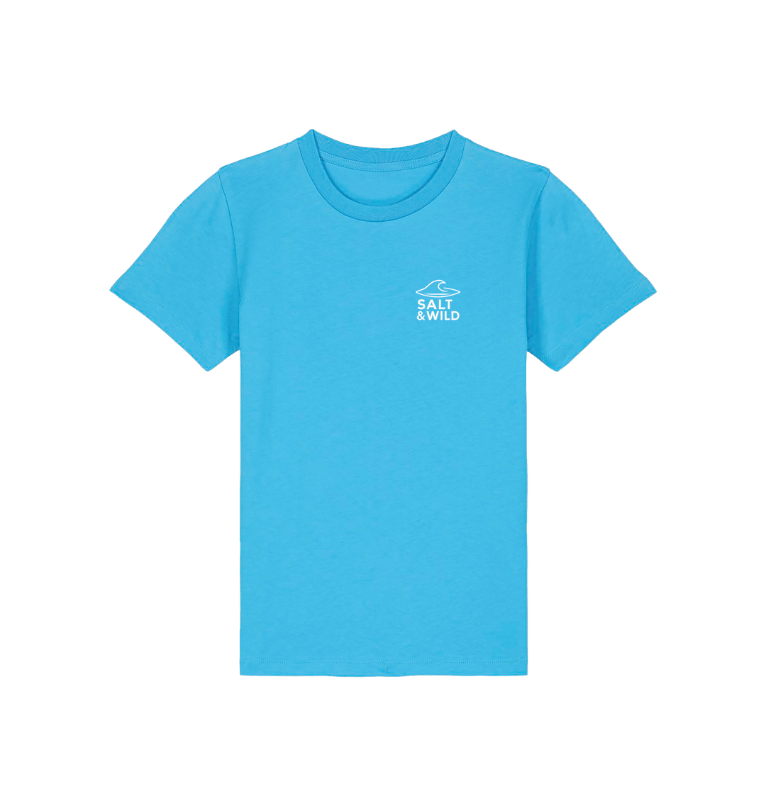 Aqua Blue Printed Kids T-Shirt