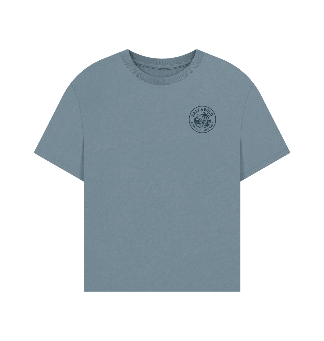Stone Blue Printed T-shirt
