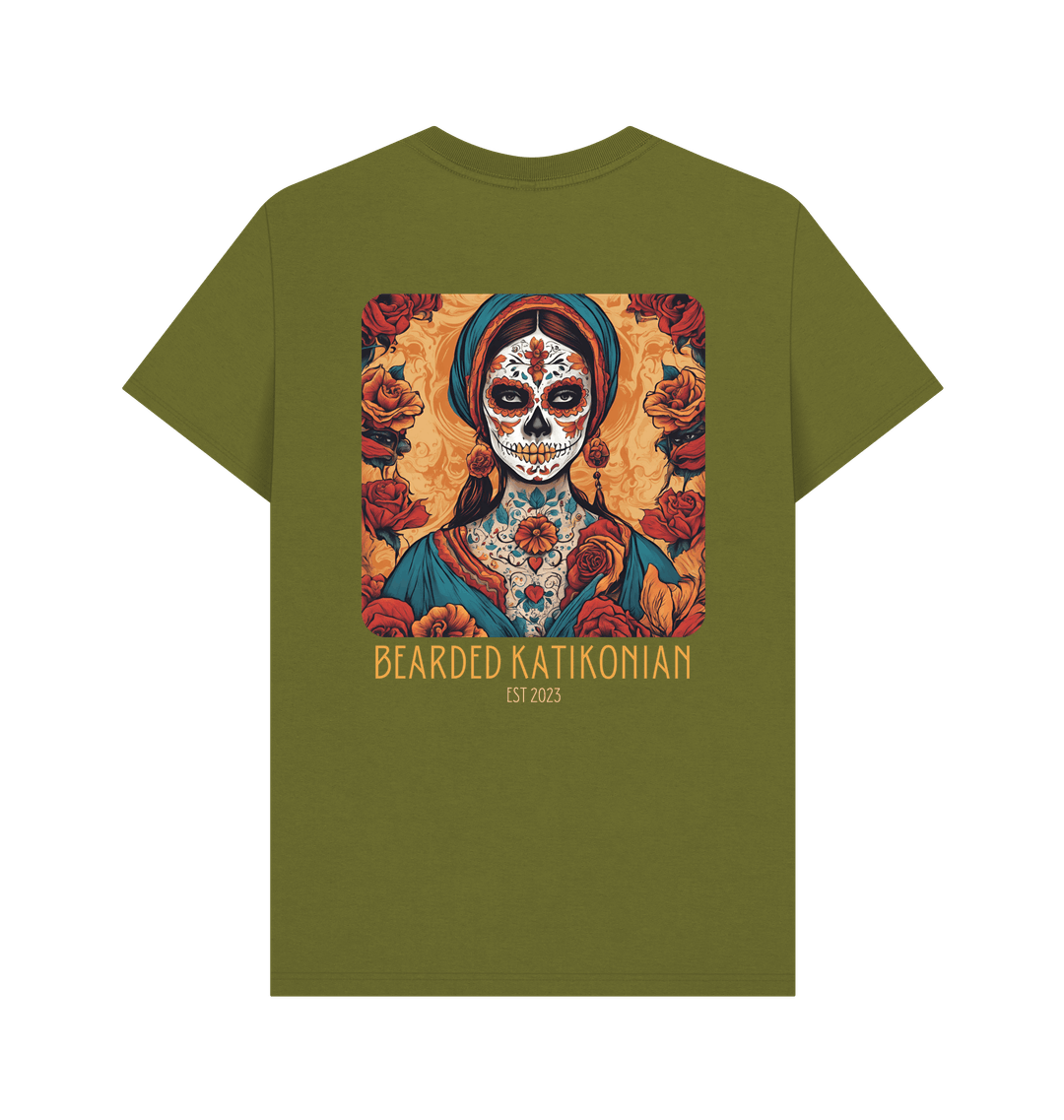 Moss Green Printed T-shirt Back