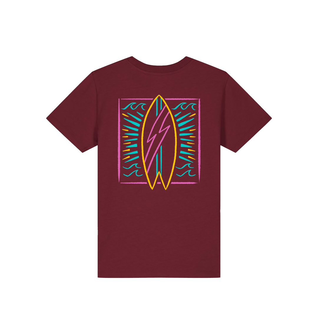 Burgundy Printed Kids T-Shirt