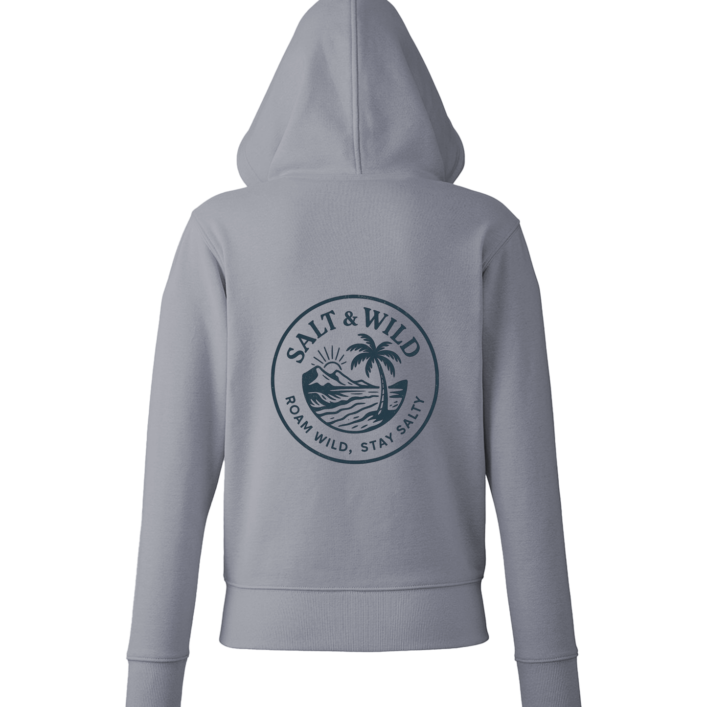 Grey Marl Printed Hoody Back