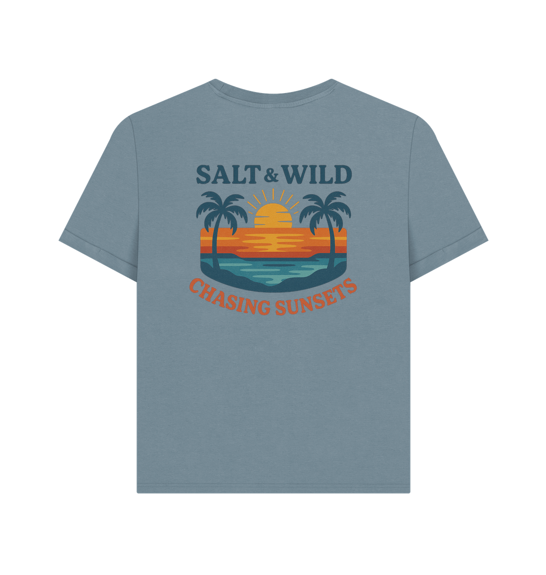 Stone Blue Printed T-shirt Back