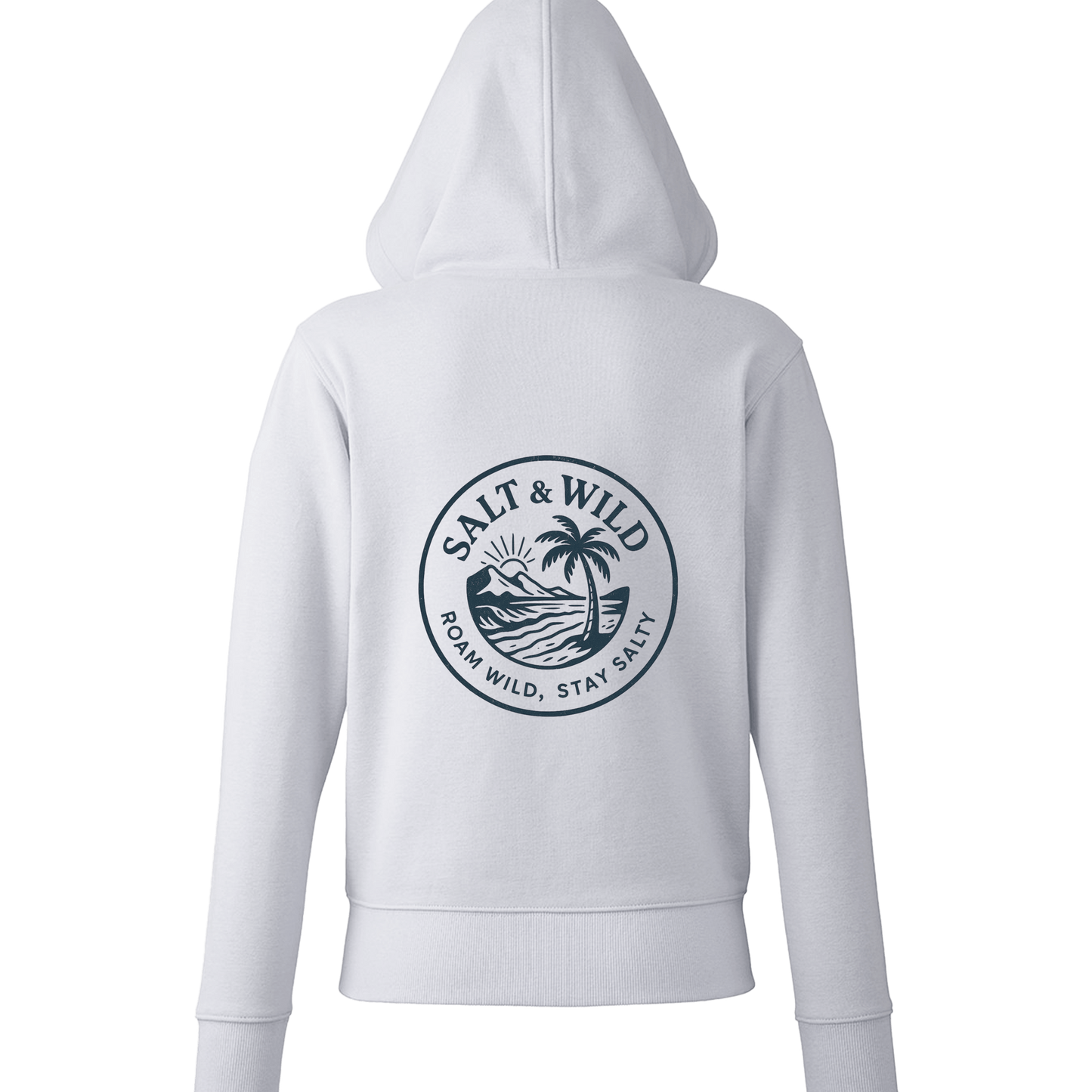 White Printed Hoody Back