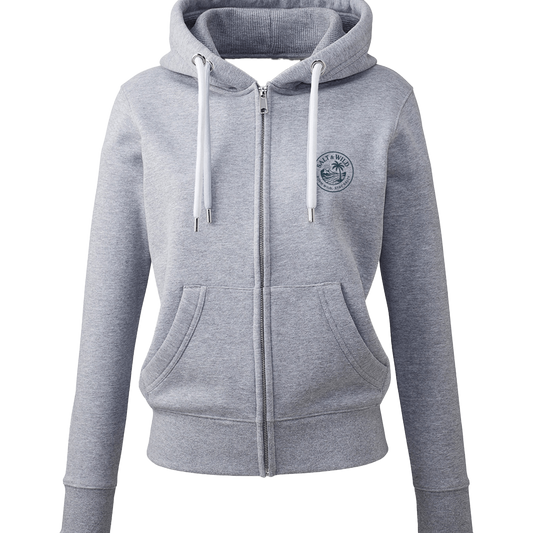 Grey Marl Printed Hoody Front